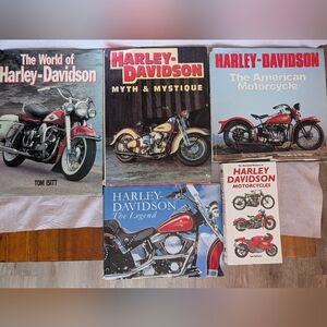 Vintage Harley-Davidson Motorcycle Book Collection- 5 Books Hardcover Garage